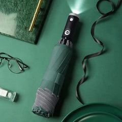 Automatic Umbrella with LED Light & Reflective Safety Stripe - Reverse Folding Design