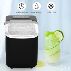 Portable Countertop Ice Maker with Self-Cleaning Feature – 26 lbs Daily Capacity