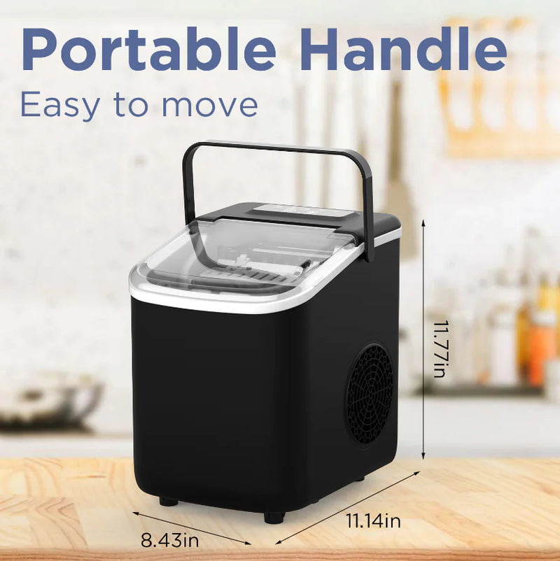 Portable Countertop Ice Maker with Self-Cleaning Feature – 26 lbs Daily Capacity